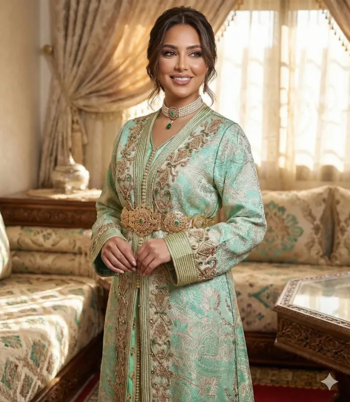 Caftan Émeraude Dorée